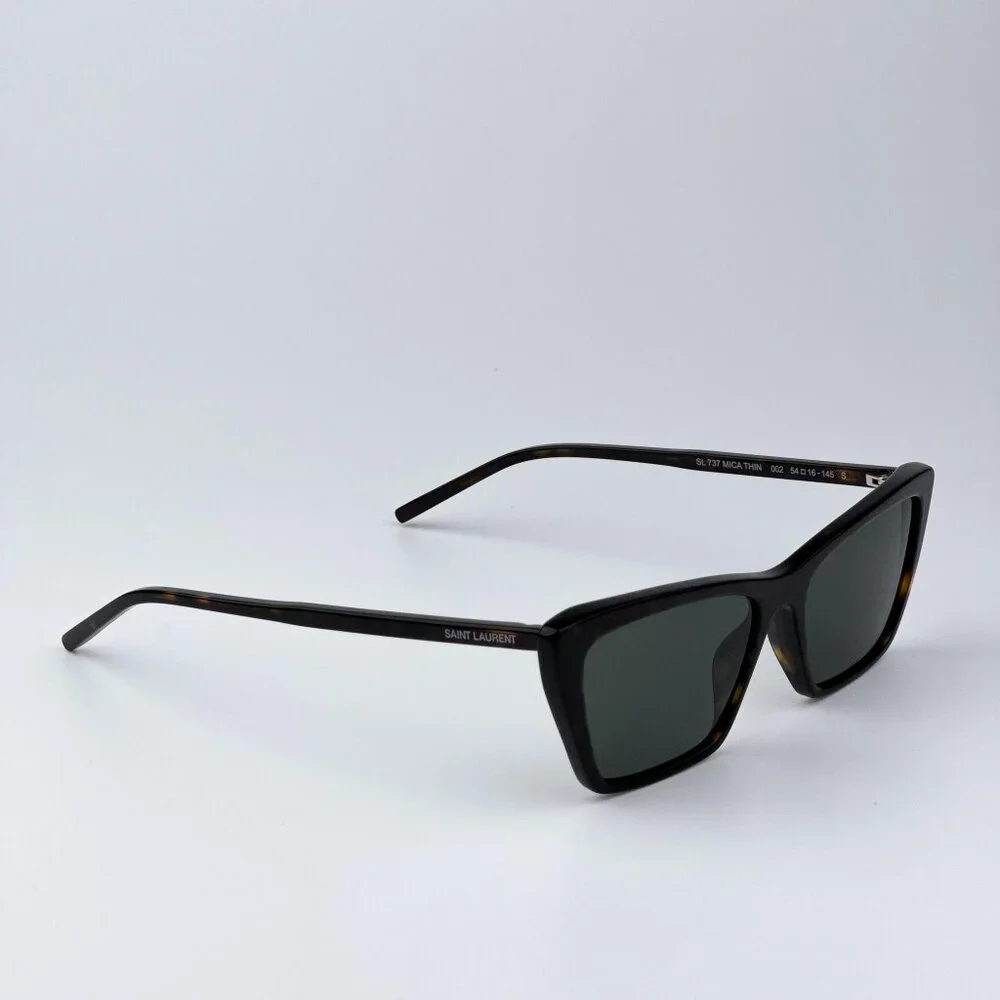 Saint Laurent SL737 MICA THIN 002 Men BRAND NEW Sunglasses Havana Grey Cat Eye